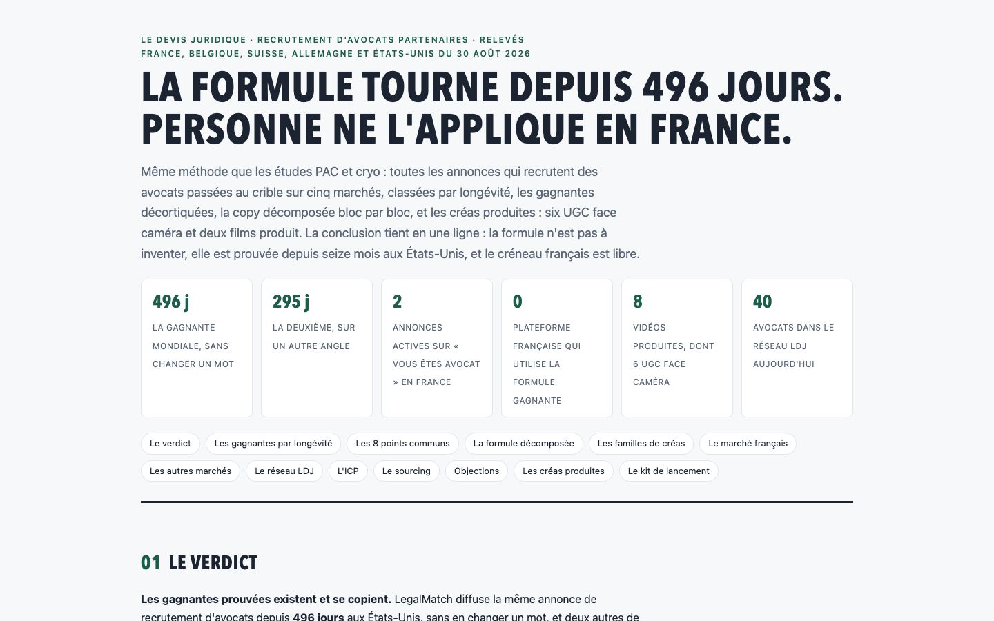 Recruter des avocats partenaires : la formule tourne depuis 496 jours, personne ne l'applique en France, aperçu de l'étude